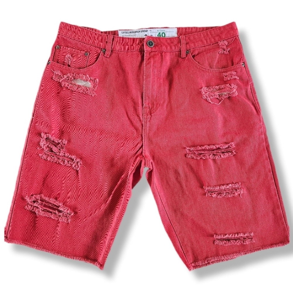 Lifted Research Group LRG Distressed Jean Shorts Size 40 Streetwear Urban City